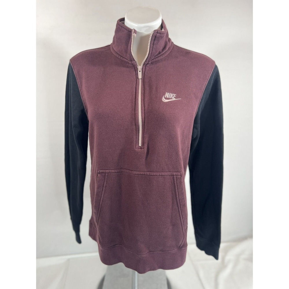 Nike‎ Quarter Zip Pullover Womens Small Maroon Athleisure Streetwear